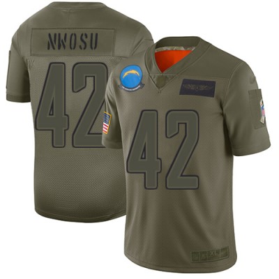 Nike Los Angeles Chargers #42 Uchenna Nwosu Camo Men's Stitched NFL Limited 2019 Salute To Service Jersey Men's